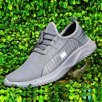 Grey Exercise Sports walking sneakers